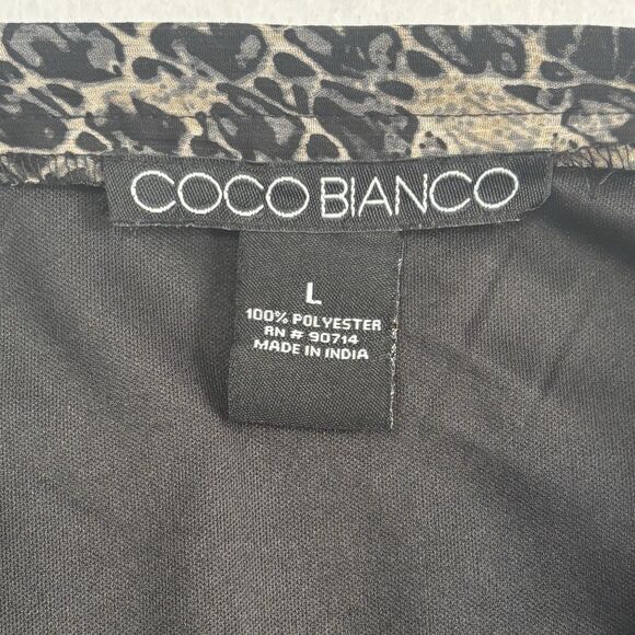 Coco Bianco Scarf Flow Maxi Skirt Black Gray Snake Print Semi Sheer - Picture 8 of 9